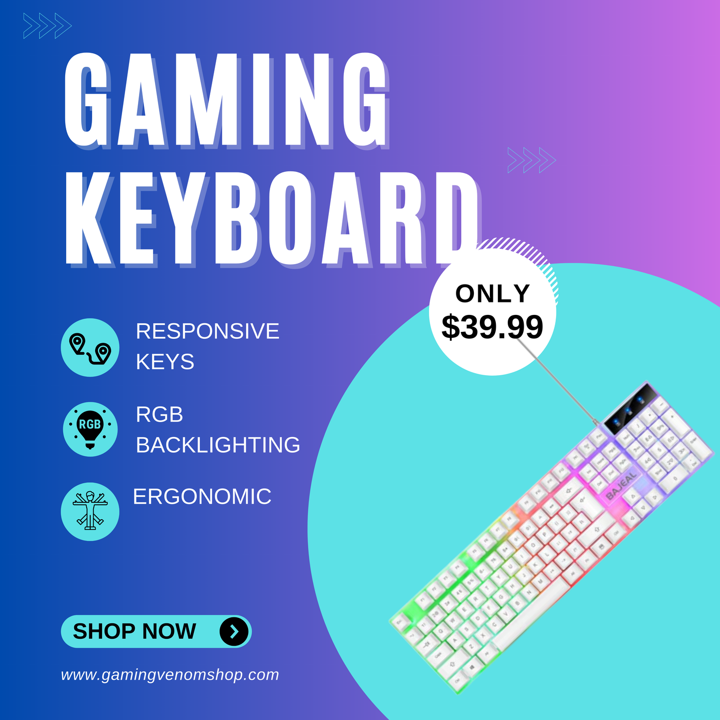 ALLOYSEED RGB Gaming Keyboard – Unleash Precision and Style