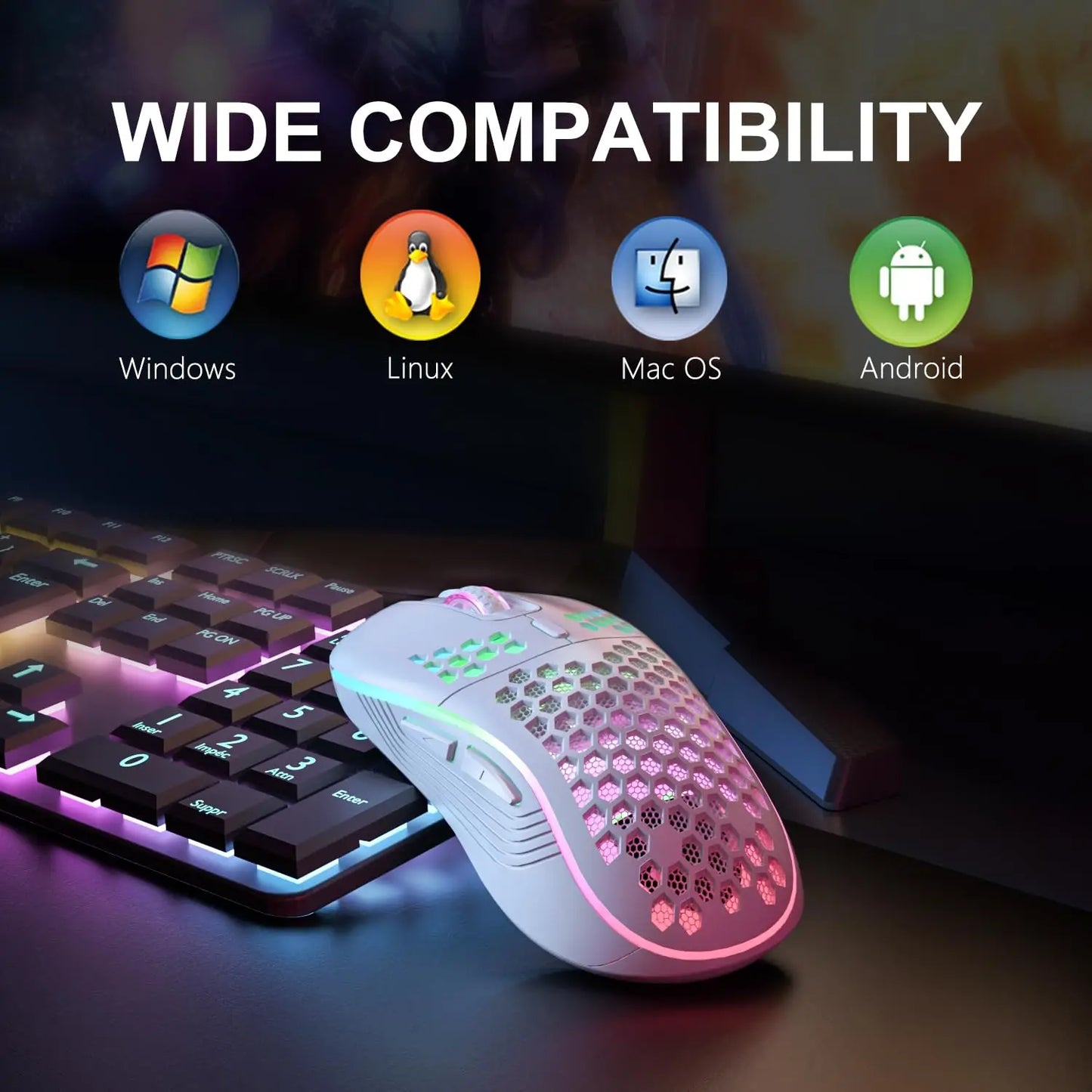 SZKOSTON RGB Wireless Gaming Mouse – Precision Meets Comfort