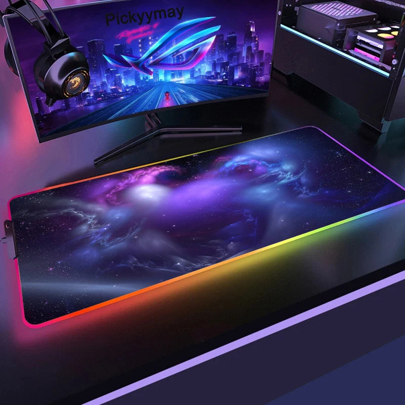 Space Galaxy XXL RGB Mouse Pad – Light Up Your Desk, Elevate Your Game