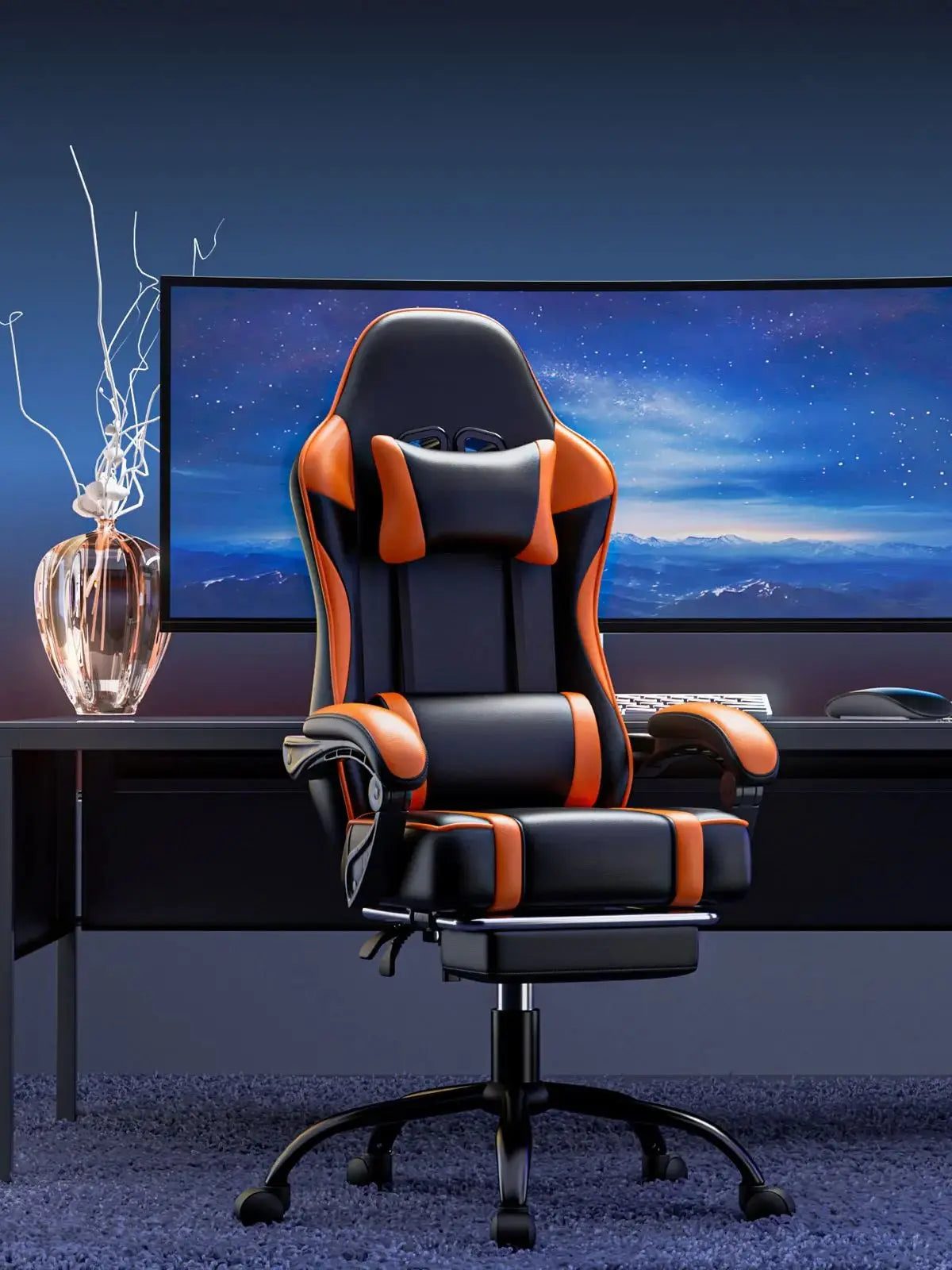 AnYu Ultimate Recline Gaming Chair with Footrest