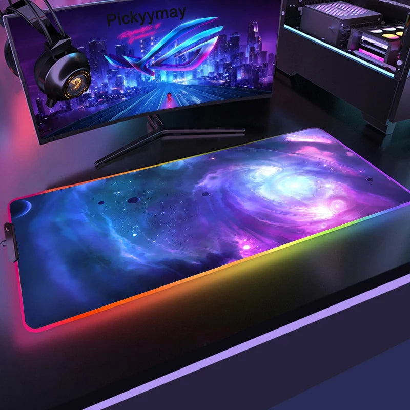 Space Galaxy XXL RGB Mouse Pad – Light Up Your Desk, Elevate Your Game