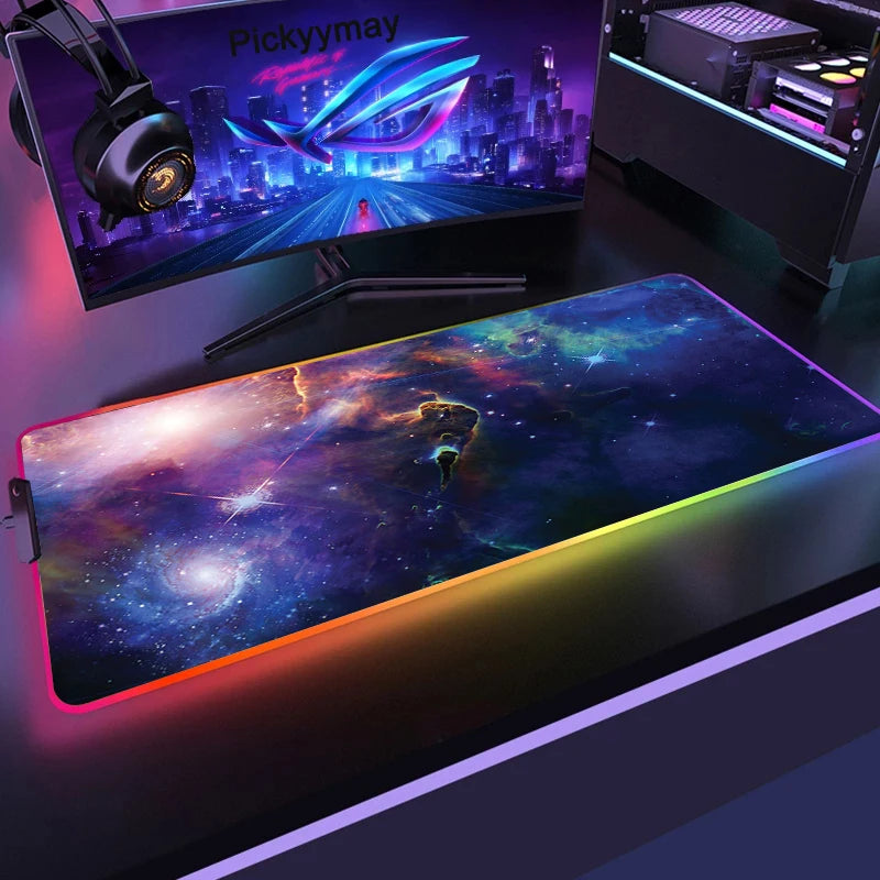 Space Galaxy XXL RGB Mouse Pad – Light Up Your Desk, Elevate Your Game