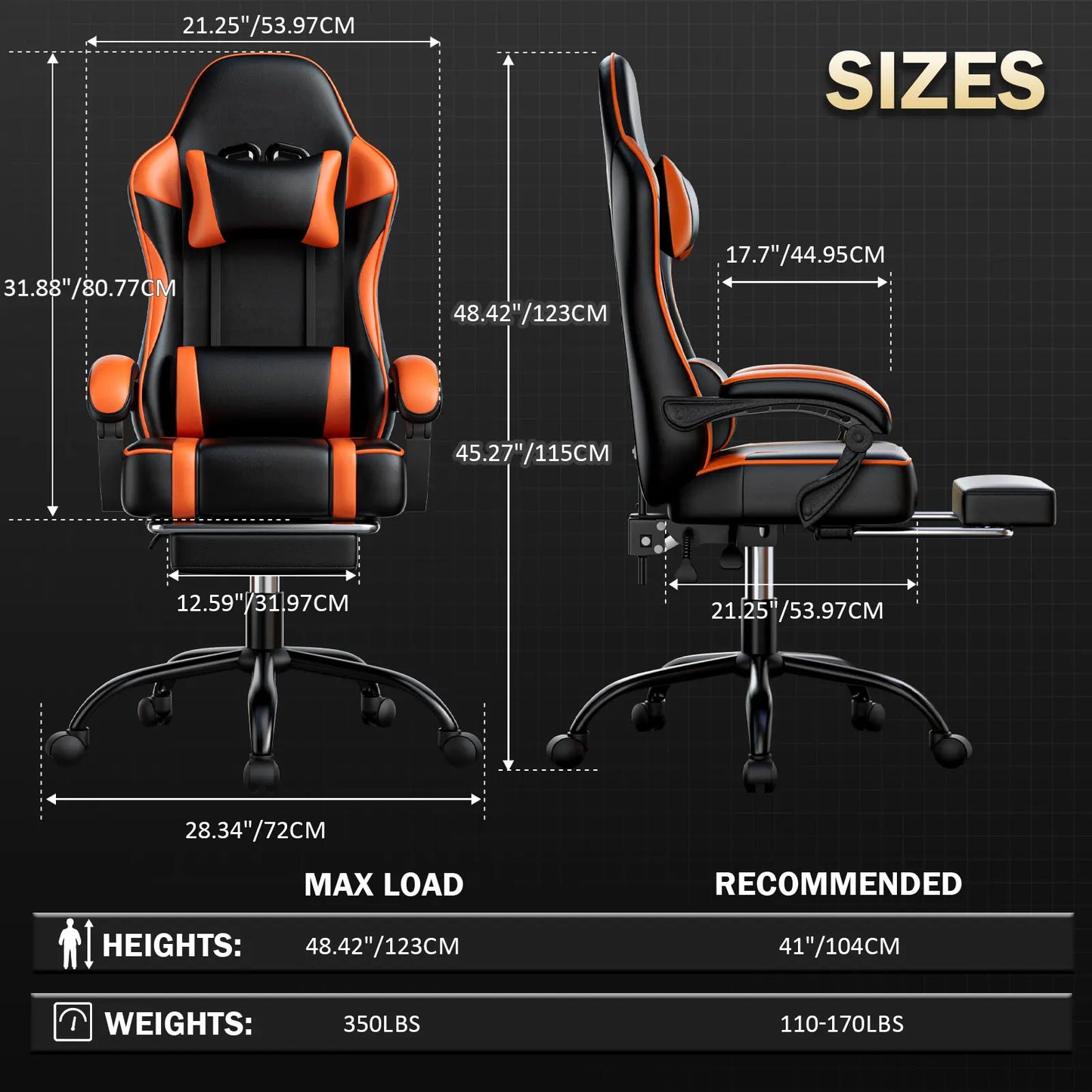 AnYu Ultimate Recline Gaming Chair with Footrest