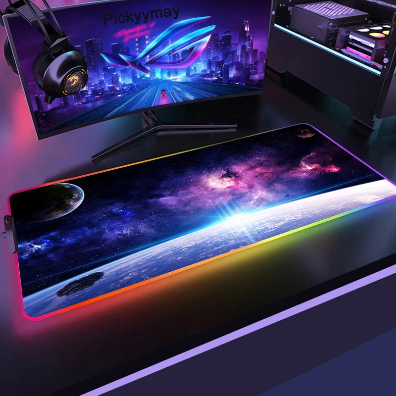 Space Galaxy XXL RGB Mouse Pad – Light Up Your Desk, Elevate Your Game