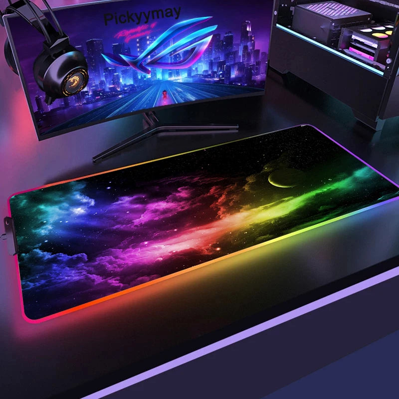 Space Galaxy XXL RGB Mouse Pad – Light Up Your Desk, Elevate Your Game