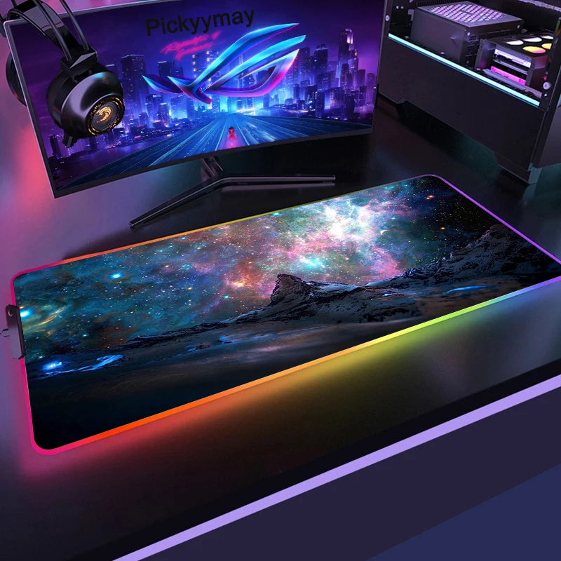 Space Galaxy XXL RGB Mouse Pad – Light Up Your Desk, Elevate Your Game