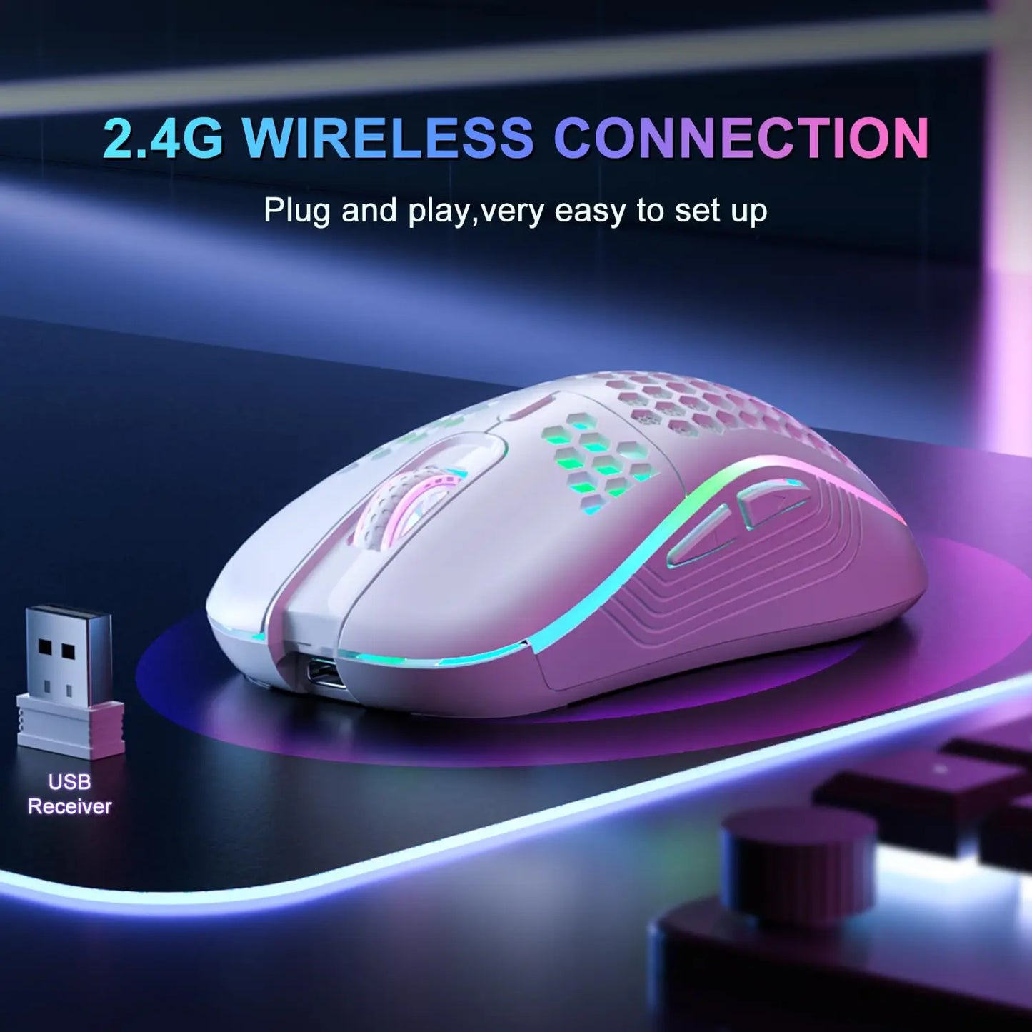 SZKOSTON RGB Wireless Gaming Mouse – Precision Meets Comfort