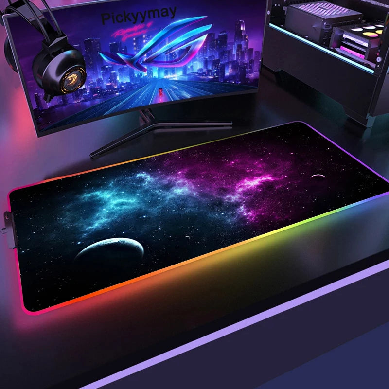 Space Galaxy XXL RGB Mouse Pad – Light Up Your Desk, Elevate Your Game